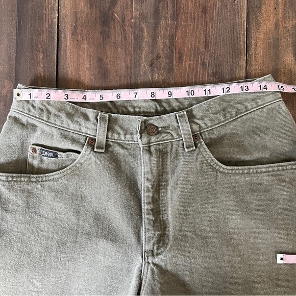Vintage Lee Casuals Rigid Green Denim High Rise Fit Size 8 Women's - Picture 11 of 13